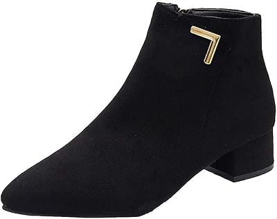 Short suede shoes for women, plain shoes, pointed end, square heel, ankle length.. Discover why thousands choose DIAYTAR NIGERIA for affordable products delivered in less than a week.