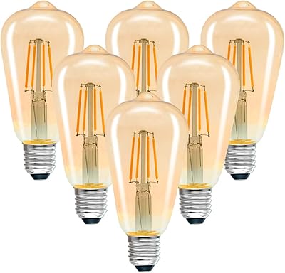6 E27 Edison bulbs Vintage LED bulbs Non -variable Ambre Glass 2700K Warm white 6W (60W equivalent) Light with energy saving.. Shop across categories at DIAYTAR NIGERIA and enjoy budget-friendly nationwide shipping in 5-8 days.