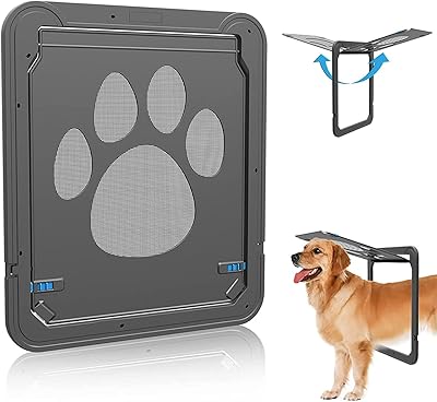 Dog sliding door, 12 x 14 inch interior opening, dog mosquito net, dog