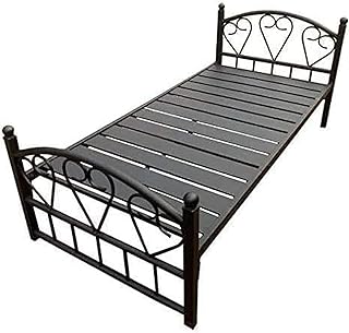 Karnak metal single bed, dimensions 90 x 190 cm, black.. DIAYTAR NIGERIA: Connecting Nigerians with affordable products delivered promptly nationwide.