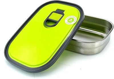 View of hermetic lunch box for hot foods isolated stainless steel container lunch box tiffin box snack box (green).. No hassle, just shopping — DIAYTAR Nigeria delivers in under 8 days.