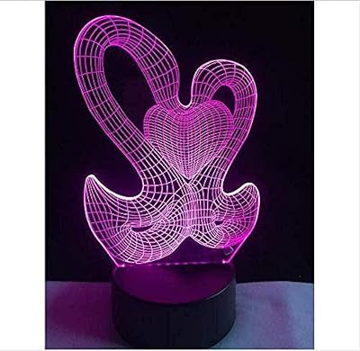Double swan 3D LED night light in the shape of a heart of love decoration.. DIAYTAR NIGERIA revolutionizes online shopping with competitive prices and reliable 5-8 day delivery.
