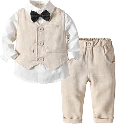 TMO DOGER children's tuxedo set, adjusted cutting dress + vest + tuxedo pants 9 months at 8 years old, white.. DIAYTAR NIGERIA: Where convenience meets affordability with delivery across Nigeria in under 8 days.