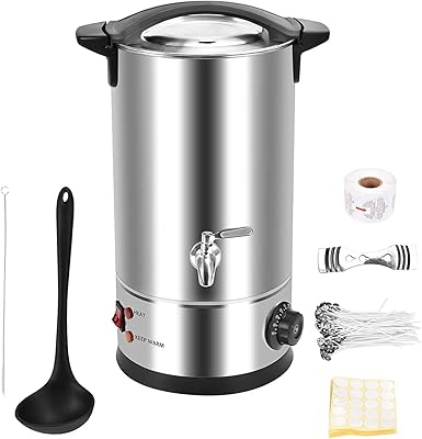 Candle manufacturing machine of 10 liters, wax fusion pot, large manufacturer of commercial candles with payment nozzle and temperature control for the company and the house.. Experience the ease of modern shopping with DIAYTAR NIGERIA's comprehensive platform and quick delivery.