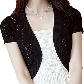 Summer Coat with short black and white sleeves for Missio woman, lace evening shawl (color: hortile, size: one size).. DIAYTAR Nigeria: Discover more, spend less, and enjoy delivery within 5–8 days.