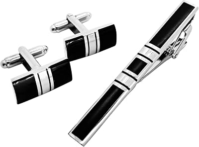 Sets of cufflinks and tie pliers for men with modern designs with a luxury gift box for holidays, work, weddings and various occasions.. Save more, wait less — DIAYTAR Nigeria delivers faster than ever.