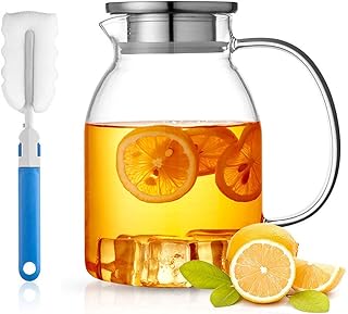 1800 ml glass pitcher with cover and measurement line.. Shop with confidence at DIAYTAR NIGERIA, offering extensive product variety with nationwide delivery.