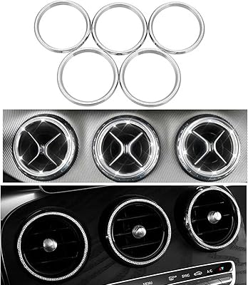 BURSISTAR COVER 5 PIECES CRYSTAL BLING BLING VENT CLIMISER Outdoor Circle Accessories Bright Rings Inner garnish Compatible with Mercedes Benz C GLC GLA Cla Class C180 C300 W205 W212 X253.. Your ultimate shopping destination, DIAYTAR NIGERIA combines extensive selection with affordable shipping.