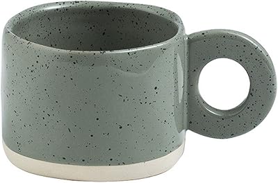 Hopzuza ceramic coffee cup with anse 300 ml, tea cup for Cappuccino and Latte drinks (green).. Your ultimate shopping destination, DIAYTAR NIGERIA combines extensive selection with affordable shipping.
