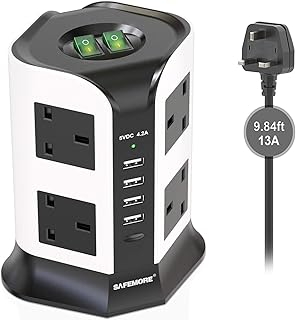 Savemore UK 8 Tour Extension Tour. 8 Multiple sockets 1500J overvoltage protection 13A 4.2A 9.84 feet/3 m power cord.. Explore fashion, tech, home goods, and more on DIAYTAR Nigeria — always affordable, always fast.