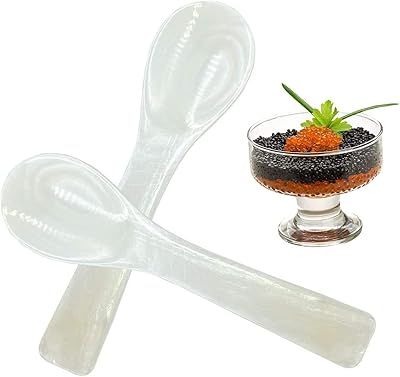 Set of 2 caviar spoon spoons caviar in white mother -of -pearl with handle.. Your shopping dreams realized through DIAYTAR NIGERIA's affordable platform with reliable delivery times.