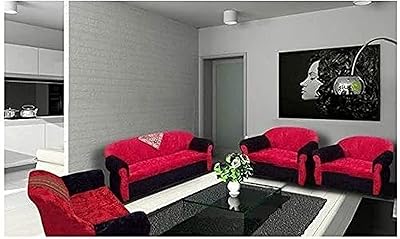 Set of modern living room sofas (4 rooms, red/black).. Shop without boundaries at DIAYTAR NIGERIA, offering affordable products with convenient delivery times.