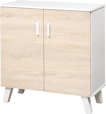 Shoe cabinet two doors aso-white | Multicachery wooden shelf organizer of display.. Get more, save more — only on DIAYTAR Nigeria.