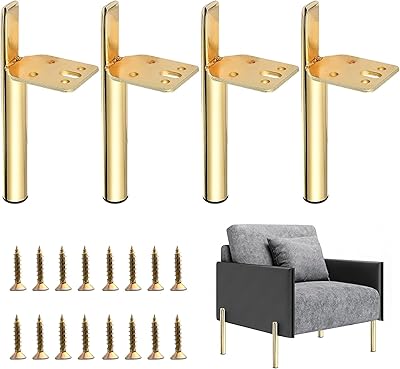Metal furniture feet, modern coffee table feet, DIY metal feet for home, replacement feet for sofa and dressing table, 6 inch gold, set of 4 rooms.. Discover endless possibilities with DIAYTAR NIGERIA's vast e-commerce selection and budget-friendly delivery.