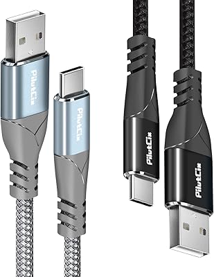 USB C Cable C [2 -piece 1m + 2M pack] USB quick to USB Type C, braided nylon charging cable compatible with the Samsung Galaxy S22 S21 S10 S8 Note 9 8 and Plus tablet shelves.. DIAYTAR NIGERIA: Empowering Nigerians with access to affordable products and reliable 5-8 day delivery.