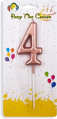 Party Time - Birthday candles in pink gold #4, matt numbered candles, decorations of cakes for birthday, wedding, meeting, themed evening.. Shop for less and receive more with DIAYTAR NIGERIA's expansive e-commerce platform and nationwide delivery.