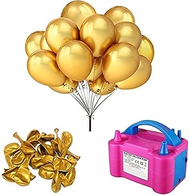 100 golden balloons, with combined kit with electric balloon pump, beaded grade helium in quality of 12 ",.. DIAYTAR NIGERIA: Bringing quality products to your doorstep at prices that won't break the bank.