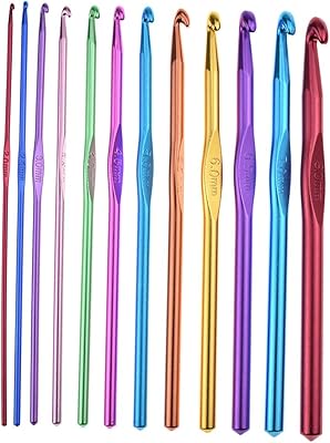 Set of hooks and knitting needles in multicolored aluminum from 2 mm to 8 mm for sweater, scarf and knitting by hand (multicolored, 12 pieces).. Shop smart with DIAYTAR NIGERIA's vast selection and enjoy affordable shipping in just 5-8 days.