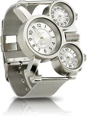 October 17 Military wrist Watch for men analog quartz in stainless steel Watch surrounded by metal mesh adjustable half-minutery chronograph for men gun metal.. DIAYTAR NIGERIA promises affordability and variety with every purchase, delivered in 5-8 days.