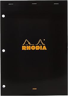 Rhodia staple notebooks - lines with 3 holes for binders - 80 sheets - 8 1/4 x 11 3/4 " - Black cover.. DIAYTAR NIGERIA brings retail convenience to your screen with affordable prices and dependable shipping.