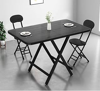 Folding picnic table, simple and space-saving portable campsite, durable foldable dining table for the house, living room, kitchen and garden (black, 100 cm).. DIAYTAR Nigeria: Where affordability meets speed and quality.