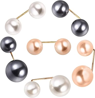 Pin pins in false pearls, DELFINO safety pins for the decoration of collar and wedding shawl, pins with sweater, non -slip security pins for neckline, wedding festival decorations, 6 pieces.. You shop, we deliver — quick and easy with DIAYTAR Nigeria.