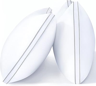 View Star Lot of 2 standard size pillows, sleeping bed pillows, standard pillows to sleep on the back, belly or on the side, soft bed pillows with down, machine washable, 18 "x 24".. DIAYTAR NIGERIA brings the marketplace to every Nigerian home with affordable prices and quick delivery.