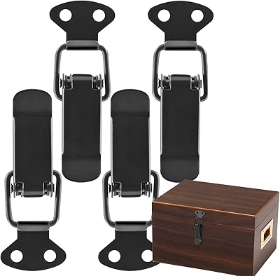 Running latch, stainless steel rocking latch, latch lock, black latch lock for cabinet, wooden box, box, chest (4).. Order now, relax later — DIAYTAR Nigeria ships in 5 to 8 days.