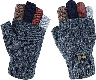 Wool gloves for men, crochet -free finger mittens, convertible winter convertible gloves.. DIAYTAR NIGERIA: Where quality meets accessibility with affordable prices and prompt shipping.
