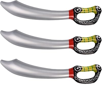 Jomnvo Lot of 3 inflatable festive accessories with 60 cm pirate sword for disguise (lot of 3).. DIAYTAR Nigeria: Shopping that fits your budget and your schedule.