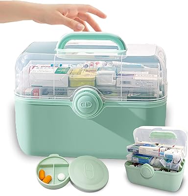 Skkhd Medicines storage box plastic storage box, versatile organizer and storage bag for crafts, cosmetics, leisure accessories, cosmetics, bathroom (green, XL).. Your ideal shopping partner, DIAYTAR NIGERIA offers extensive variety with reliable nationwide shipping.
