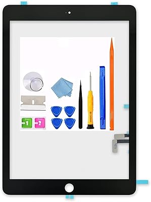 Replacement of touch screen for iPad 5 9.7 inches 5th generation Digne Digne A1822 A1833 2017, for iPad 5th generation touch glass with home button, repair tool (black).. Navigate countless options with DIAYTAR NIGERIA's comprehensive marketplace and budget-friendly shipping.