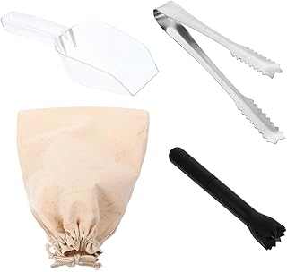 YarNOW 1 Set of 4 pieces Fabric ice bag with ice clawing pliers Barte -ice shovel ice crusher shovel for mojitos mojitos cocktails house party bar kitchen tools at home.. Transform your online shopping experience with DIAYTAR NIGERIA's affordable and diverse marketplace.