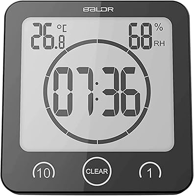 Baldr digital bath clock with timer - Waterproof shower timer for children and adults - bath clock that displays the time and temperature - Digital clock powered by battery and waterproof timer - Black.. DIAYTAR NIGERIA: Your partner in affordable shopping with nationwide delivery in just 5-8 days.