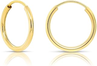 Creole earrings in 14 carat yellow gold - 10-18 mm, yellow gold.. DIAYTAR NIGERIA connects desires with reality through affordable prices and reliable delivery service.