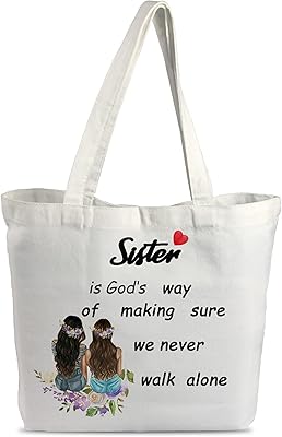 Hangmai reusable canvas tote bag for women, grocery bag, relaxed travel gifts, without zipper, sister is the way of God, sister is the way of God.. Your complete shopping solution, DIAYTAR NIGERIA offers extensive choice with competitive prices and delivery.
