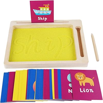 Montessori wooden sand tracing tray with pen to write letters.. Shop efficiently from anywhere with DIAYTAR NIGERIA's comprehensive platform and quick delivery options.