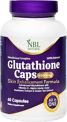 Advanced natural supplement of NBL glutathione with vitamin C, alpha-lipoic acid, blackberry extract and green tea extract, promotes skin whitening, 60 capsules.. DIAYTAR NIGERIA brings the marketplace to your home with budget-friendly prices and nationwide delivery.