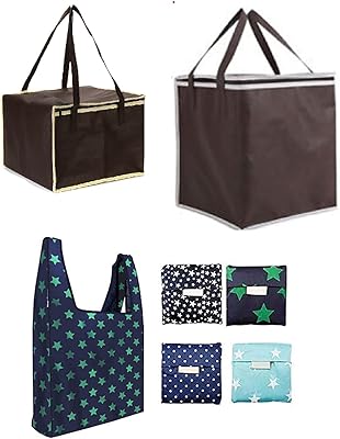 Bag of reusable isothermal grocery store Lahome with zipper, pack of 2 (different sizes), brown, durable and robust, foldable, hot and cold food delivery bag, standing, durable and environmentally friendly.. Affordable convenience is here — shop DIAYTAR Nigeria today.