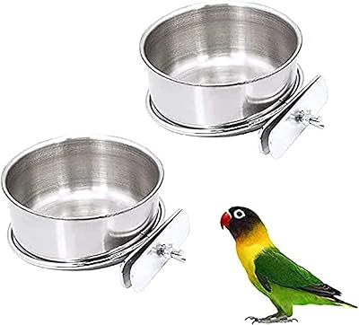 Castowave bowl and water distributor for birds, parrots, parrots, stainless steel cage for parrots, parrots, wigs, calopsittes, parakeets, 2pcs.. Shop smart with DIAYTAR NIGERIA, offering a vast product range delivered to your doorstep within a week.