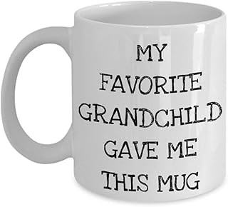 Funny grandfather cup, grandmother's gift from a grandson and a grandson, cute grandmother's gift idea-my favorite granddaughter, give me this cup-325 ml tea cup.. Your home for smart shopping — DIAYTAR Nigeria delivers fast and cheap.