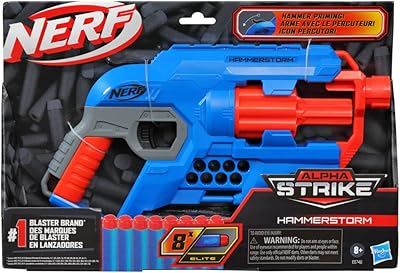 Nerf Alpha Strike Hammerstorm Blaster, rotary drum with 8 darts and 8 officials officials officials official for children, adolescents and adults E6748EU6.. DIAYTAR NIGERIA redefines convenience with our diverse marketplace and affordable nationwide shipping.