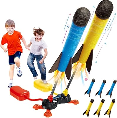 Bluemotoys® double stomp for children's rocket launcher toy | Foam rockets for children with 6 foam rockets | Lance up to 100 feet | Gift toys for boys and girls aged 3 4 5 6 7 8 9 10 11 years old.. Unlock a world of affordable products with DIAYTAR NIGERIA's expansive e-commerce platform.