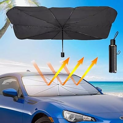 Foldable umbrella for UV protection for car windshields, thermal insulation for car protection, size L.. Shop smarter with DIAYTAR NIGERIA's vast product range and budget-friendly delivery within the week.