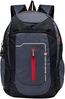 Backpack for Laptop Swiss Military 25 liters, gray and black (LBP40A), gray and black, 15.6 inches.. No stress, no delays — DIAYTAR Nigeria is your trusted shopping partner.