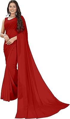 Georgette Sari Completion with unwanted blouse (White_ff_1466_2), red, size L, Red, L.. Looking for a deal? DIAYTAR Nigeria has thousands waiting for you.
