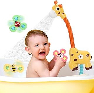 Bathroom toys Cluemene for toddlers aged 1 to 4, giraffe shower water pump with 3 sucking toys for maximum bathing pleasure for babies and toddlers.. DIAYTAR NIGERIA: Empowering Nigerians with access to affordable products delivered within 8 days.