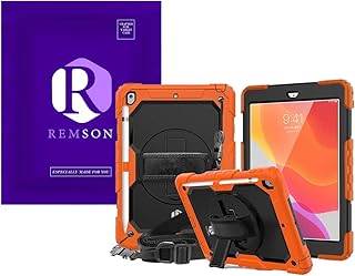Rigid anti-shock and anti-fall protection shell for Apple iPad 10.2 inch (2019) Ramson with 360 degree rotary crutch/rotative shoulder (orange).. Experience shopping without limits at DIAYTAR NIGERIA, where affordability meets convenience in just days.
