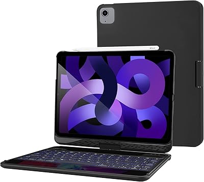 Procase keyboard for iPad Pro 11 2021 2020 2018/Air 4th generation 2020, Size 10.9 inches, wireless keyboard with 7 -color backlight, 360 degree rotary protective shell and standby/Automatic waking function - Black color.. Discover the convenience of DIAYTAR NIGERIA's vast product range delivered affordably in 5-8 days.