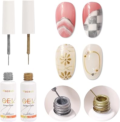 Set of 2 nail polish metal retractable hakaos - set of metallic, silver and gold nail polish 10 ml.. DIAYTAR NIGERIA delivers more than purchases - we deliver affordable shopping solutions within the week.